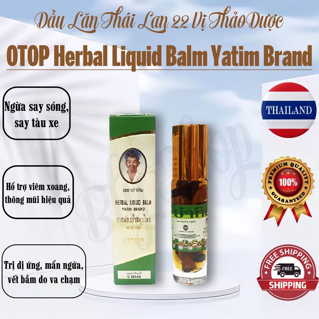 Dầu lăn thảo dược OPTOP 8ml – 13 - 22 - 29 vị Thái Lan