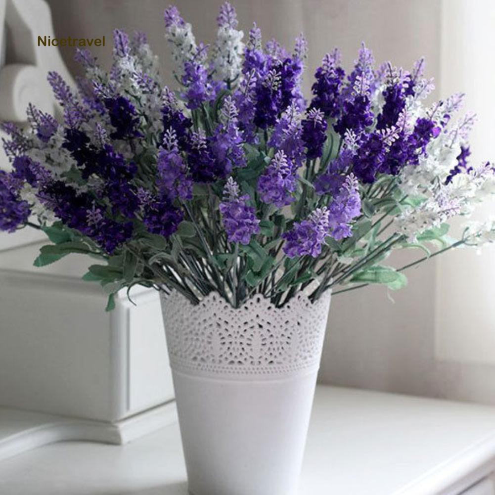 Bó hoa giả 10 cành hoa Lavender trang trí nhà cửa