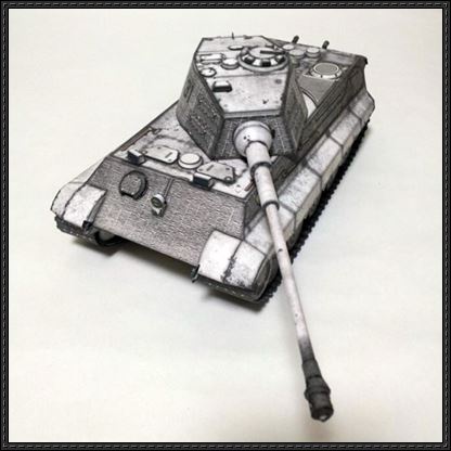 Mô hình giấy 3D  xe tank King Tiger tỉ lệ 1/35