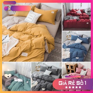 Trọn bộ 4 món chăn ga gối Cotton TICI nhập khẩu đủ màu đủ size