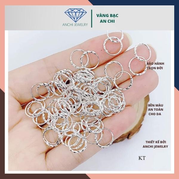 Khuyên tròn xoắn chuẩn bạc ta không đen xỉn - Anchi jewelry