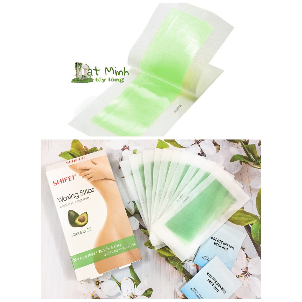 ( 22 miếng )Miếng wax tẩy lông chân tay nách mép bikini, SHIFEI bikini line underarm, sáp wax miếng chính hãng 22 miếng