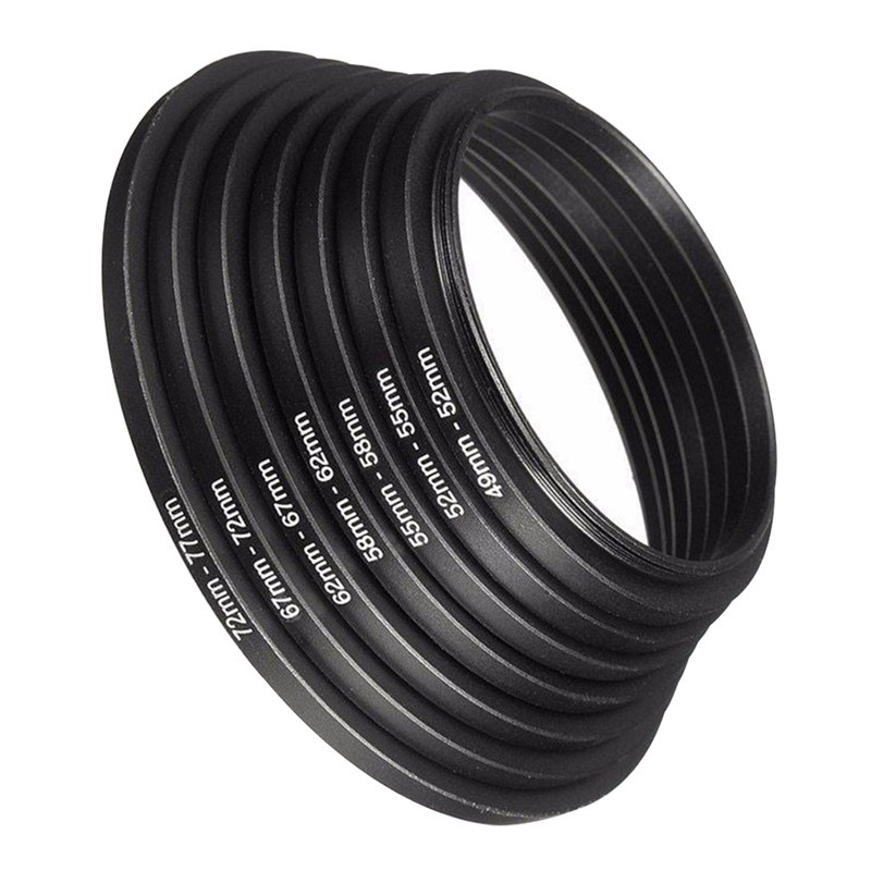 [New]7Pcs Photography Lens Filter Ring Adapter Step Up Outdoor Camera Aluminum Alloy Professional Mini 49-77mm Ring Adapter