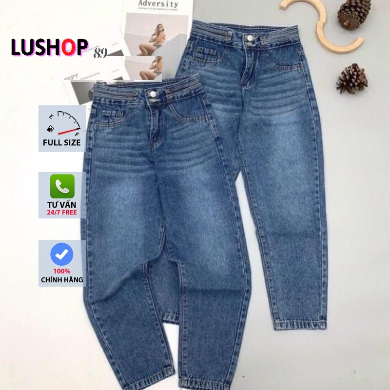 Quần baggy nữ quần jean nữ lưng cao cạp cao quần nữ đẹp 3 size S M L hot Lushop89 QT14 | BigBuy360 - bigbuy360.vn