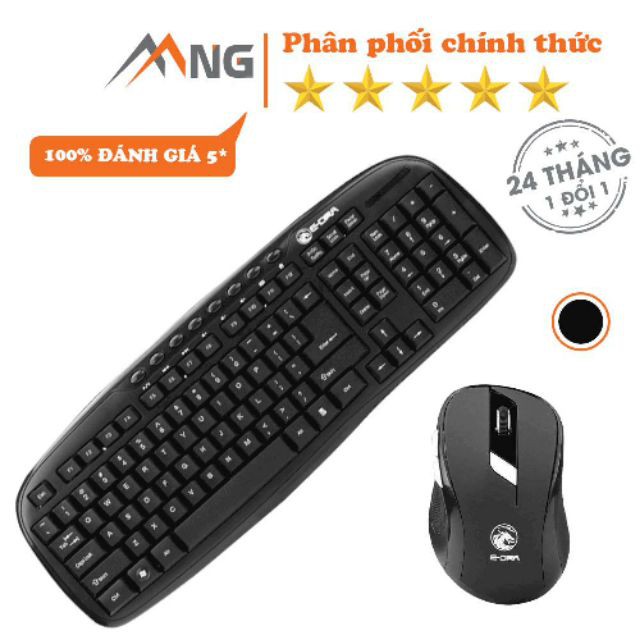 Combo bàn phím + chuột Máy Tính EDra EC888 2.4GHz Không Dây Bảo hành 24 tháng