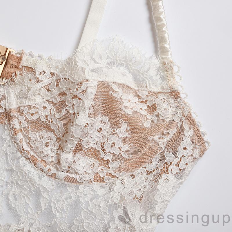 Áo Croptop Hai Dây Phối Ren Hoa Thời Trang Mùa Hè Quyến Rũ Cho Nữ