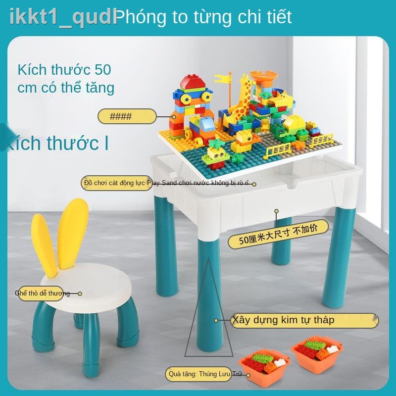 ABộ bàn ghế tòa nhà đa năng trẻ em, hạt to lớn, tương thích với đồ chơi trí tuệ lắp ráp Lego, 3 bé, 6 não