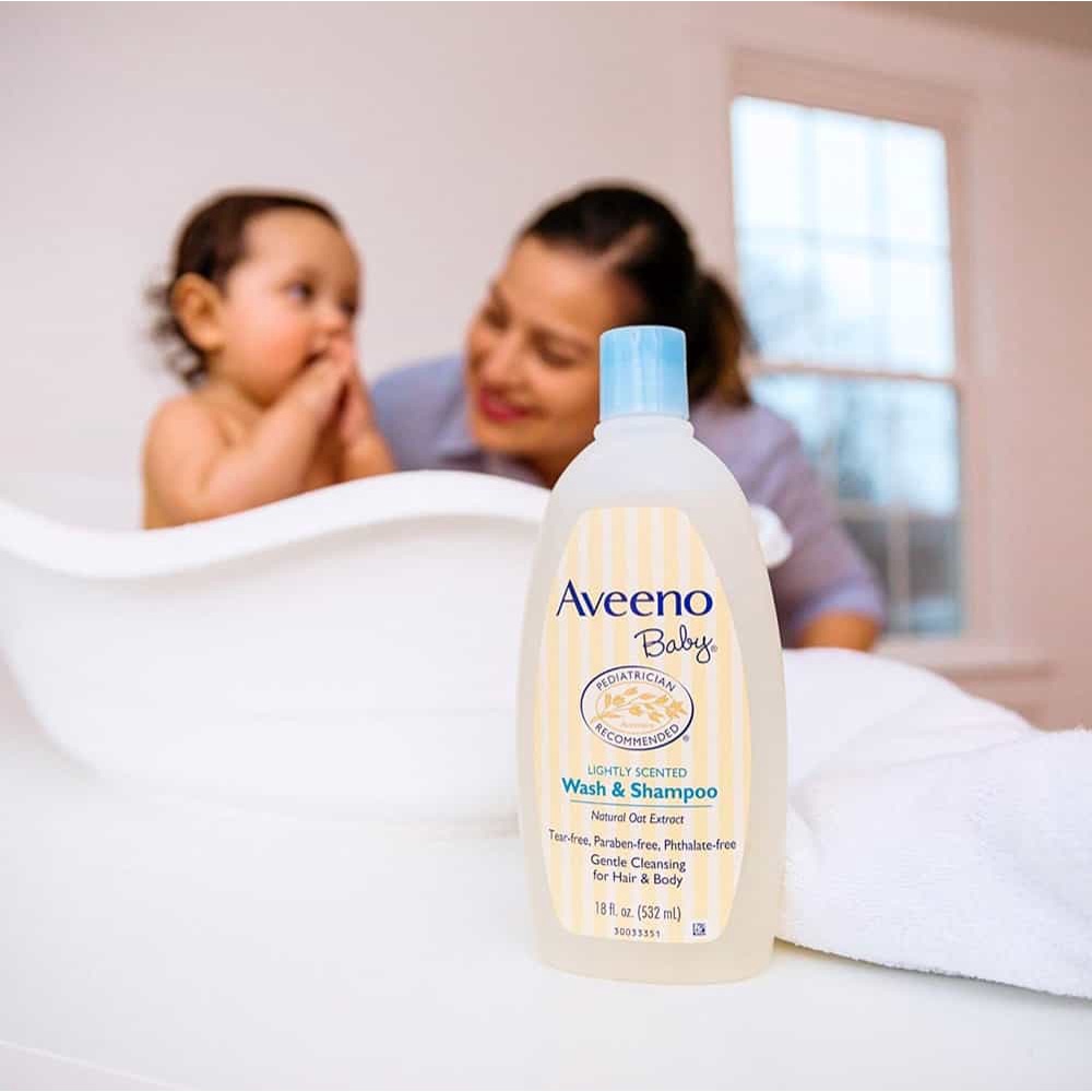 Sữa tắm gội Aveeno Baby dùng cho bé từ sơ sinh chai dung tích 532ml