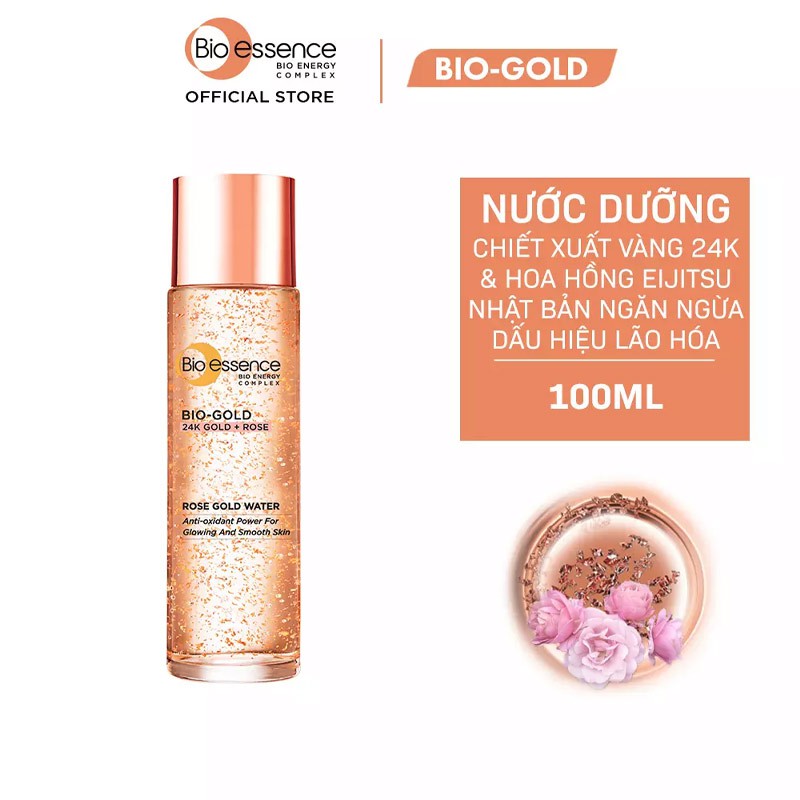 Nước Dưỡng Bio-essence Rose Gold Water Ngừa Lão Hóa Từ Vàng & Hoa Hồng 100ml