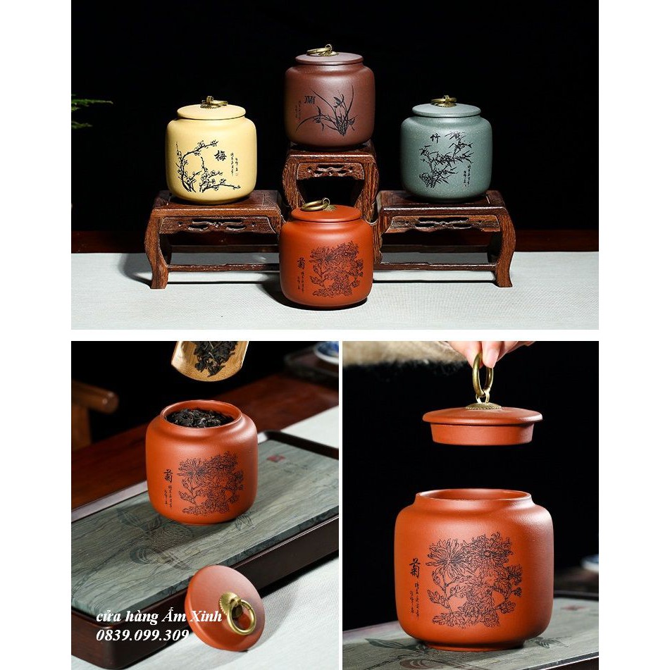 Hũ, Bình đựng trà tử sa (cỡ lớn, rất khít)