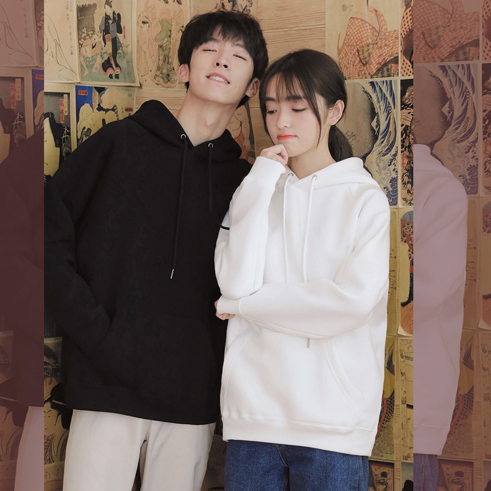 Áo Hoodie có cổ Cặp Đôi Unisex Hình Icon dễ thương phong cách Hàn Quốc cá tính, Chất nỉ mã HD23 - Tặng vòng xinh