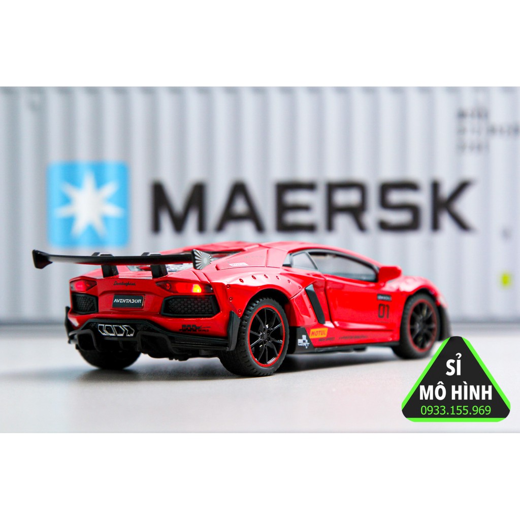 [ Sỉ Mô Hình ] Xe mô hình siêu xe Lambo Aventador SVJ 1:32 Đỏ