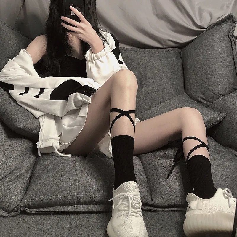 Vớ Đan Dây Chéo Ngang Bắp Chân Dài Ngang Bắp Chân 2 Kiểu Dáng Tùy Chọn Dành Cho Nữ