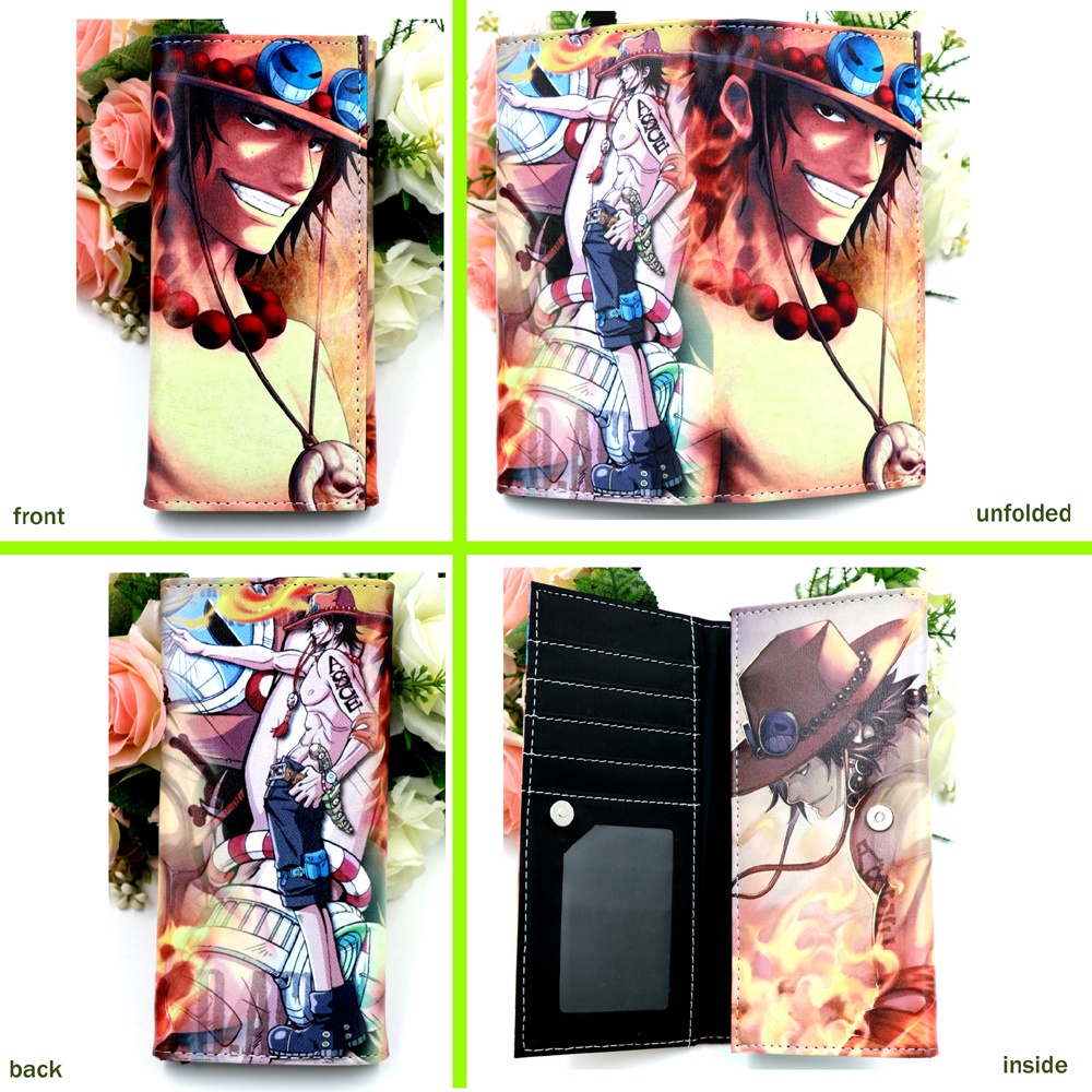 Ví Dài Da PU Gập Đôi In Hình Anime One Piece Monkey D Luffy