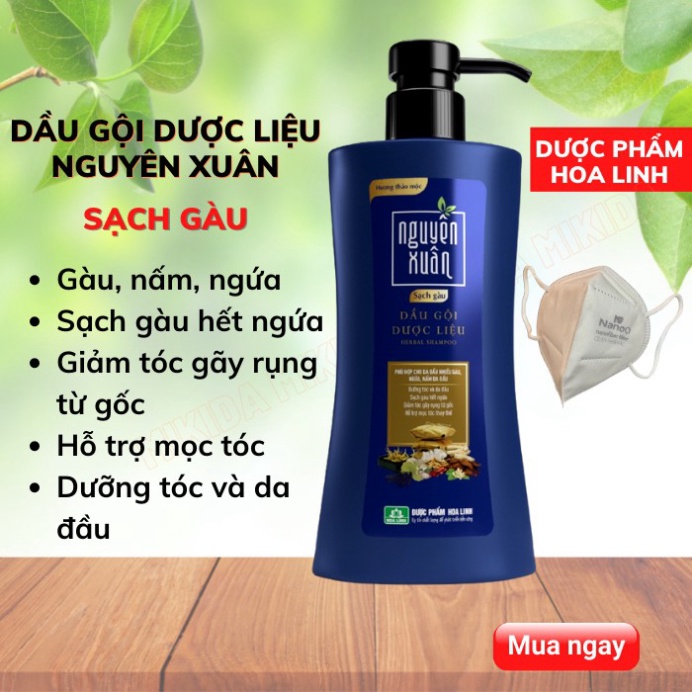 ✔️Chính Hãng✔️ Dầu gội Dược liệu Nguyên Xuân Sạch Gàu 350ml cho mái tóc sạch gàu, hết ngứa mà vẫn mềm mại, suôn mượt