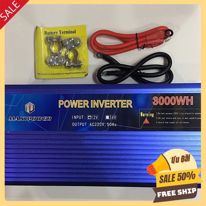 Bộ Đổi Nguồn 24V Lên 220V 3000W