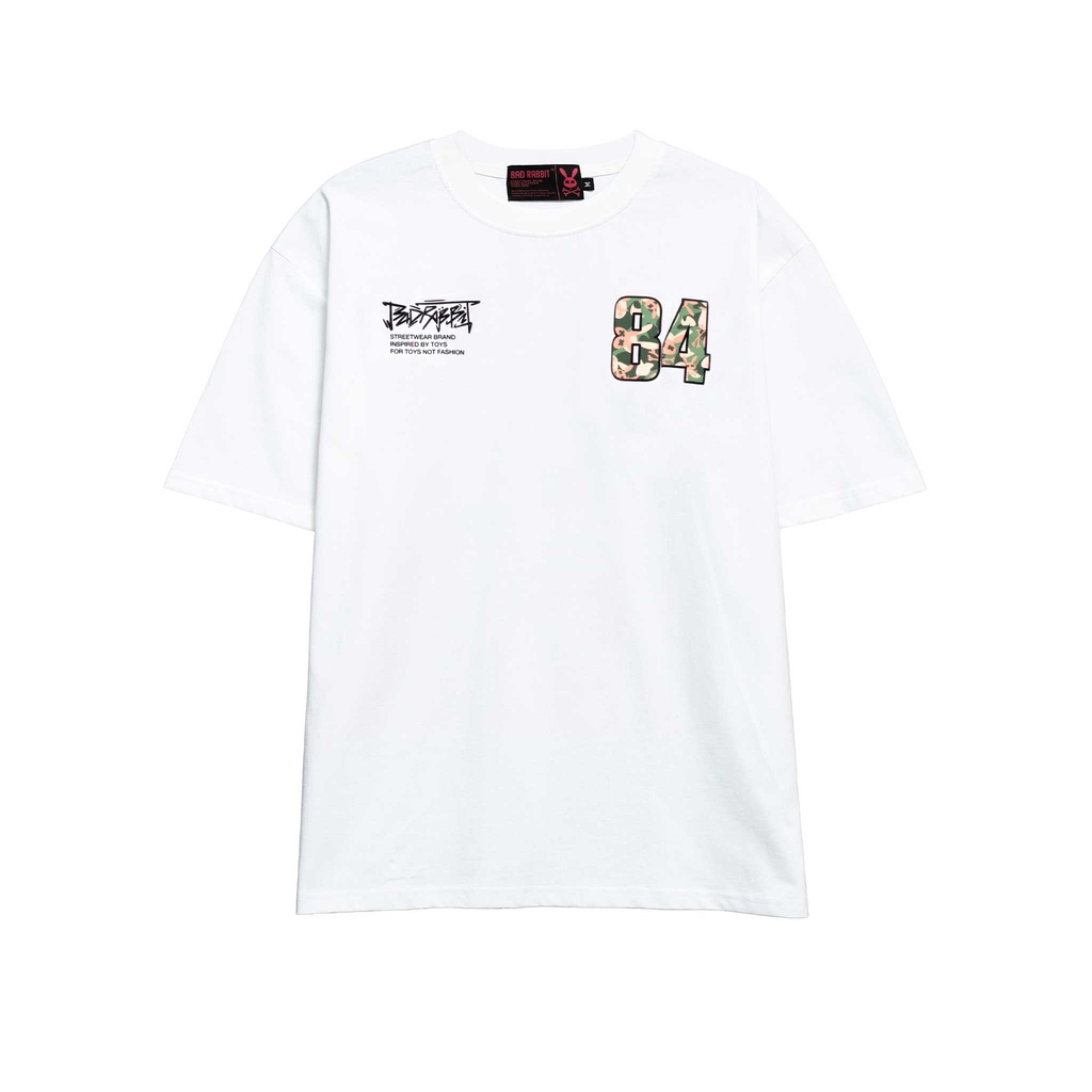 Áo thun Nam Nữ Bad Rabbit NUMBER 84 100% Cotton - Local Brand Chính Hãng Trắng