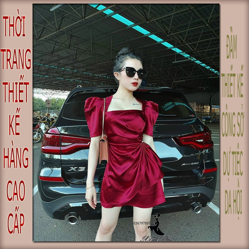 [Freeship 50K] Mẫu hottrend -Đầm Thiết Kế dự tiệc màu đỏ phối cổ ren và nơ sang trọng | BigBuy360 - bigbuy360.vn