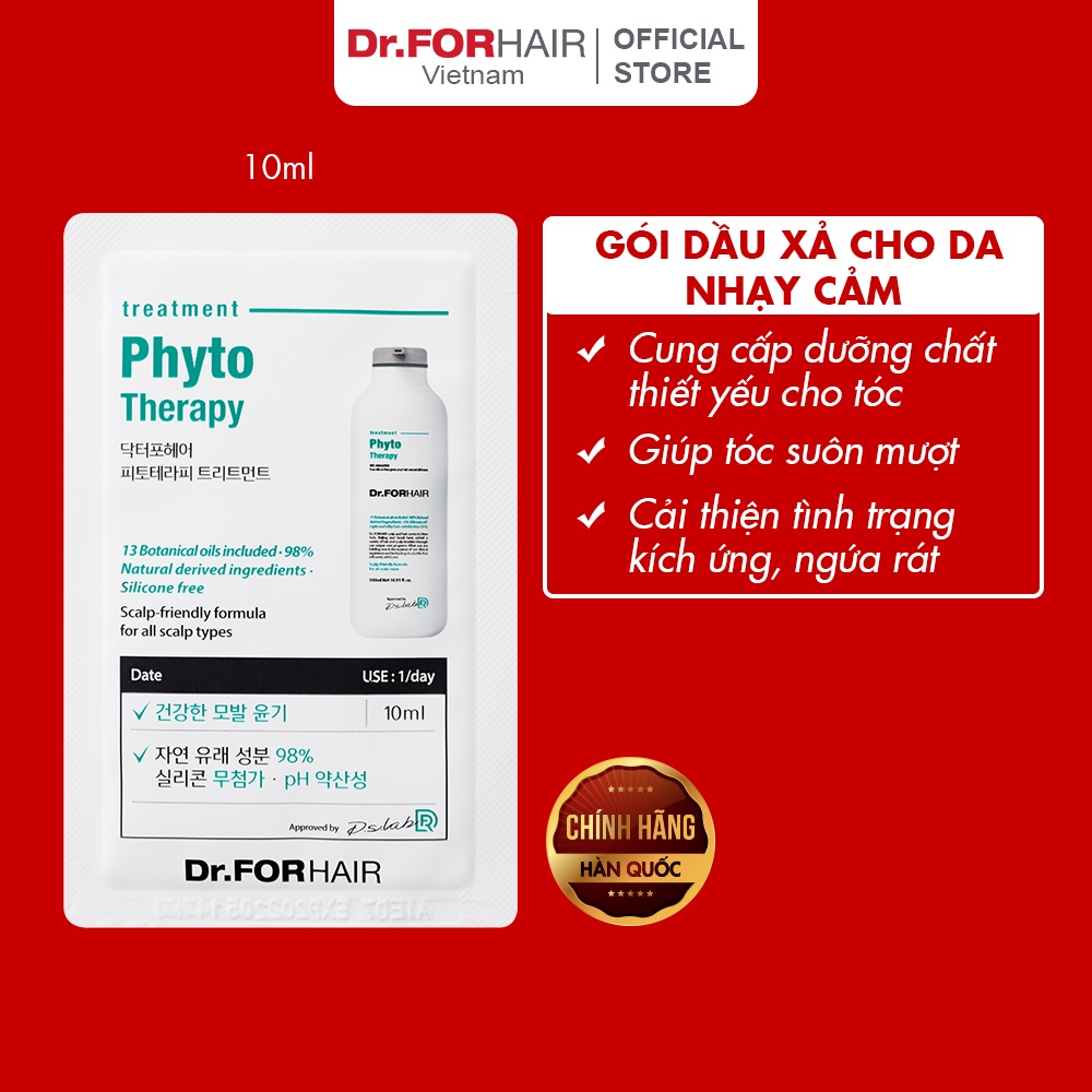 Dầu xả cho da nhạy cảm, dầu xả dưỡng tóc cho da đầu nhạy cảm Dr.FORHAIR Phyto Therapy Treatment gói 10ml