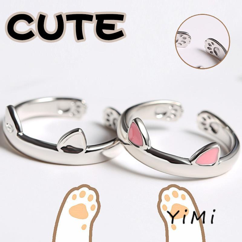 Nhẫn Hở Hình Chân Chó/Mèo Dễ Thương Đơn Giản Thời Trang Cho Nữ