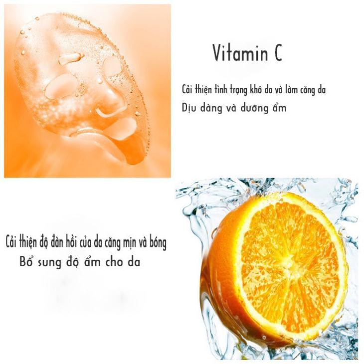 Mặt nạ vitamin C cấp ẩm dưỡng trắng da chiết suất cam vàng mask nội địa trung bioaqua