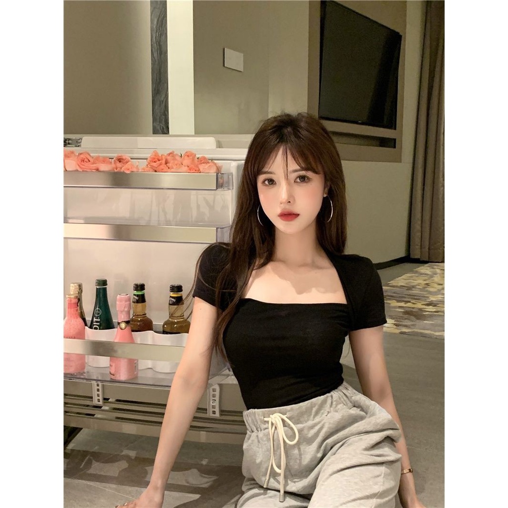 Áo Thun Tay Ngắn Dáng Ôm Thời Trang Mùa Hè Mới Gợi Cảm Cho Nữ 2021