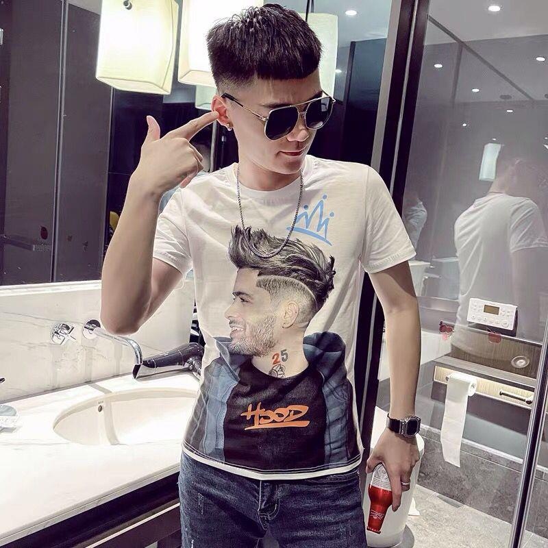 Áo nam tay ngắn cổ tròn in hình thời trang mùa hè mới