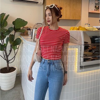 Áo thun croptop sọc lai cuốn AT485