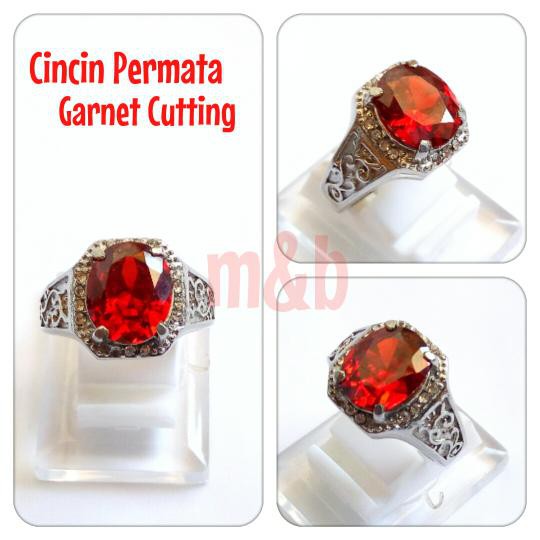 Nhẫn Đính Đá Garnet Thiết Kế Độc Đáo Thời Trang