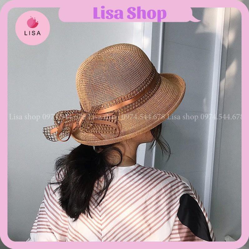[HÀNG LOẠI 1- ẢNH THẬT] Mũ che nắng thời trang, nón đi nắng vành nhỏ phối nơ phong cách Hàn Quốc cực hot, mẫu M6