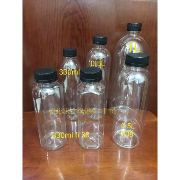 (Siêu rẻ)Chai nhựa pet 500ml cổ rộng fi38 kèm nắp Trắng/đen | BigBuy360 - bigbuy360.vn