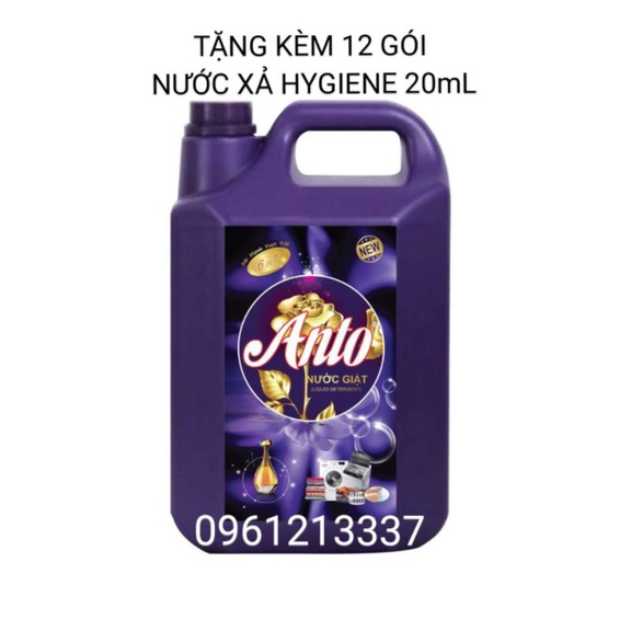 Nước giặt ANTO 5 Lít + Tặng kèm nước xả Hygiene 12 gói