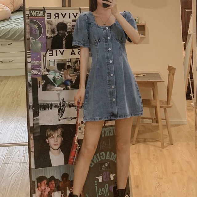 VÁY BÒ CỔ VUÔNG TAY BỒNG HOT HIT 2020 KÈM ẢNH THẬT VÀ VIDEO SHOP TỰ QUAY | BigBuy360 - bigbuy360.vn