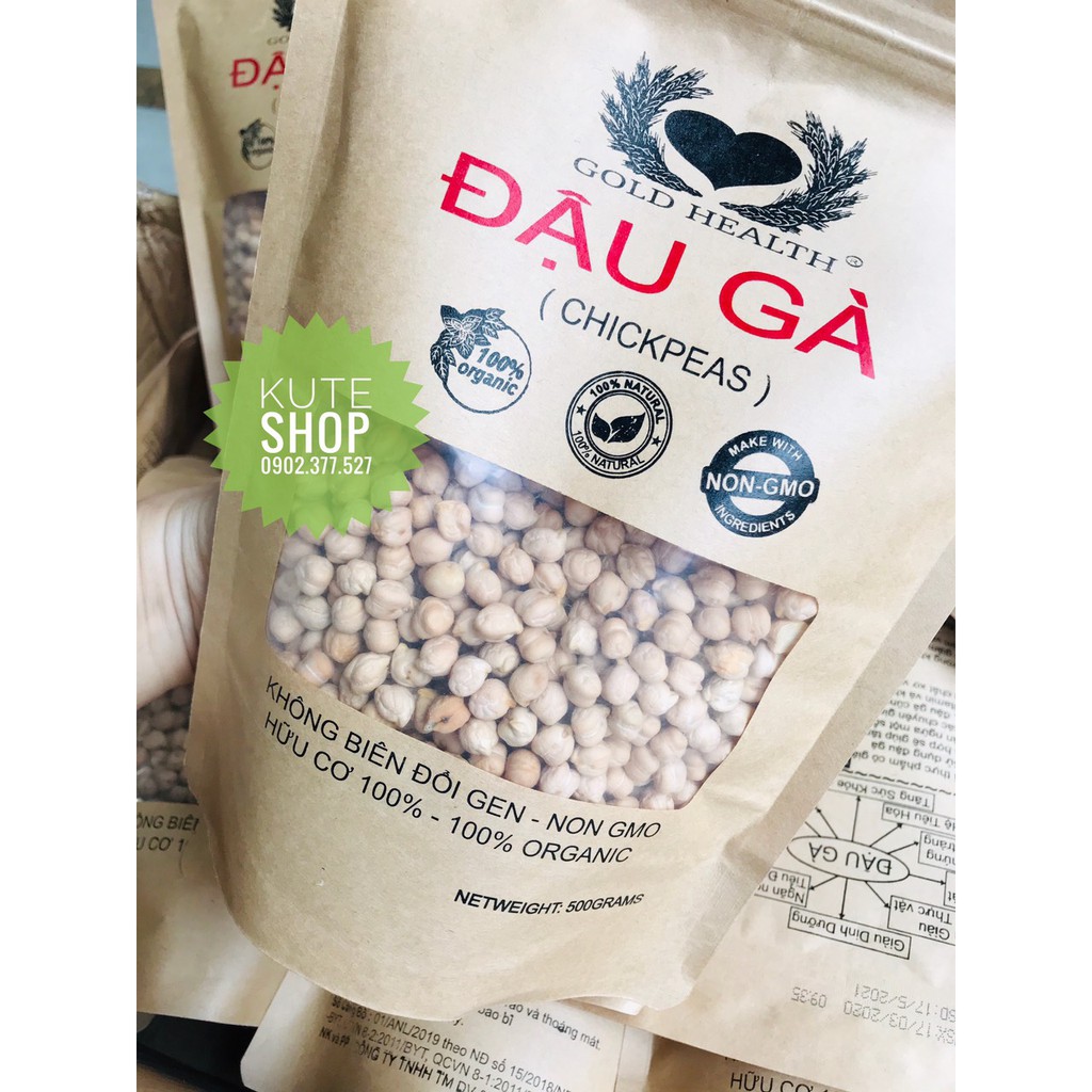 Đậu gà Gold Health Chickpeas hữu cơ, không biến đổi gen (100% Organic) gói 500g