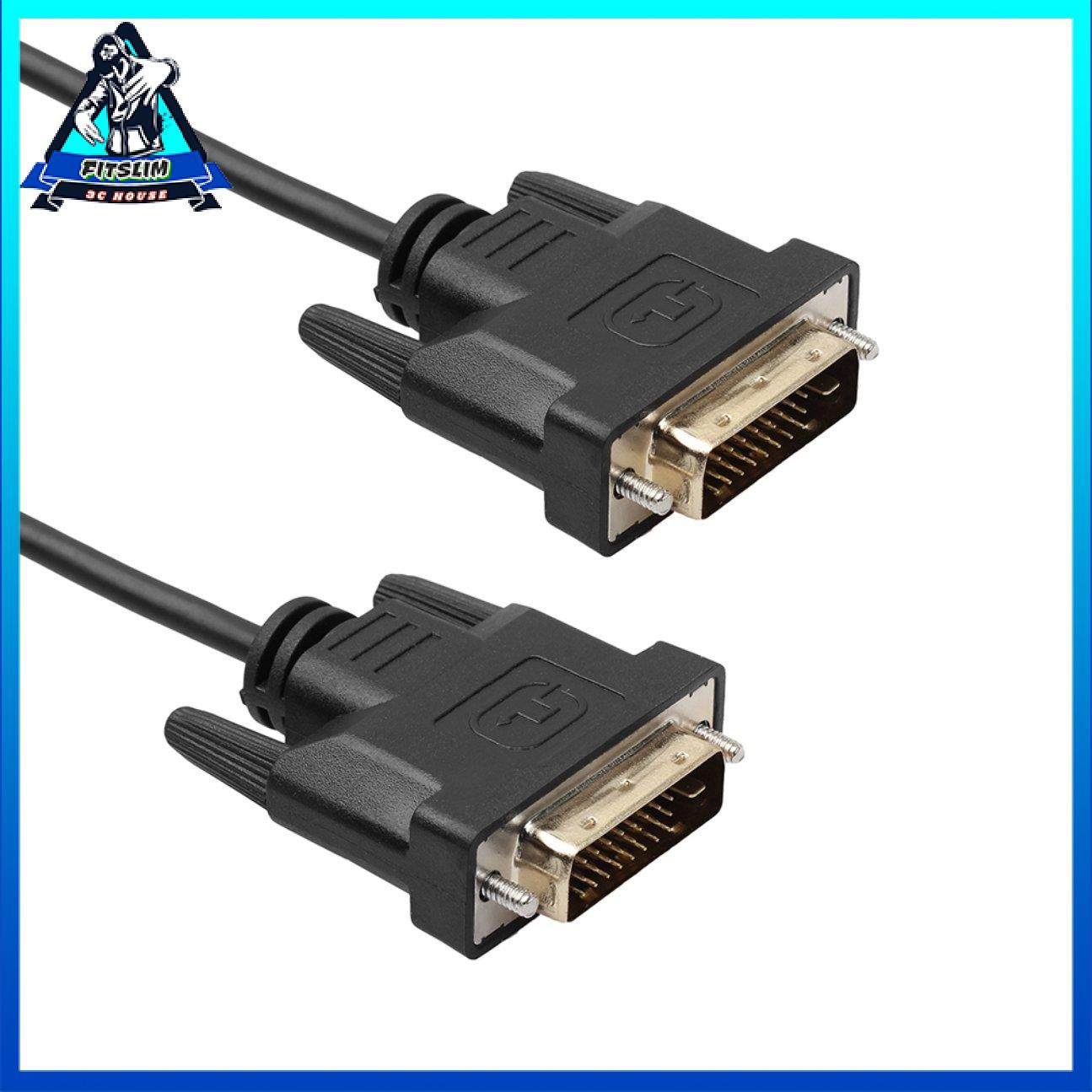 Phổ biến 1.8M / 3M / 5M DVI D tới DVI-D Vàng Nam 24 + 1 Pin Cáp truyền hình liên kết kép
