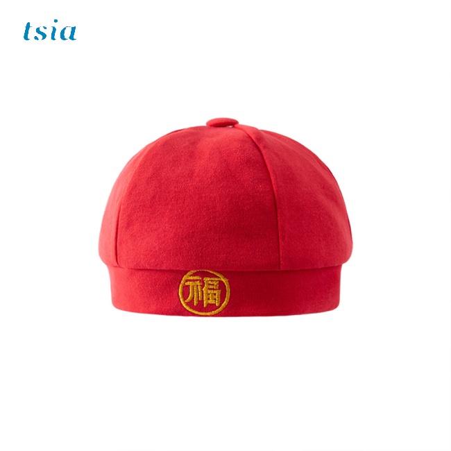 Mũ Cotton Co Giãn Thêu Họa Tiết Phong Cách Trung Hoa Cho Bé Chụp Ảnh