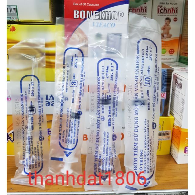 Bơm Tiêm 1ml-3ml-5ml-10ml-20ml Sử Dụng 1 Lần