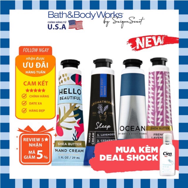 Kem dưỡng da tay Bath and Body Works đủ mùi