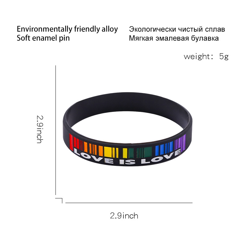 Vòng Tay Cặp Bằng Cao Su Mềm Màu Trắng Đen In Chữ LOVE IS LOVE