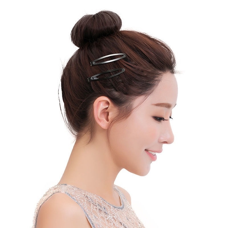 Set 10 / 20 / 30 / 40 / 50 Kẹp Tóc Mái Kim Loại Màu Đen Đơn Giản Cổ Điển Phong Cách Hàn Quốc