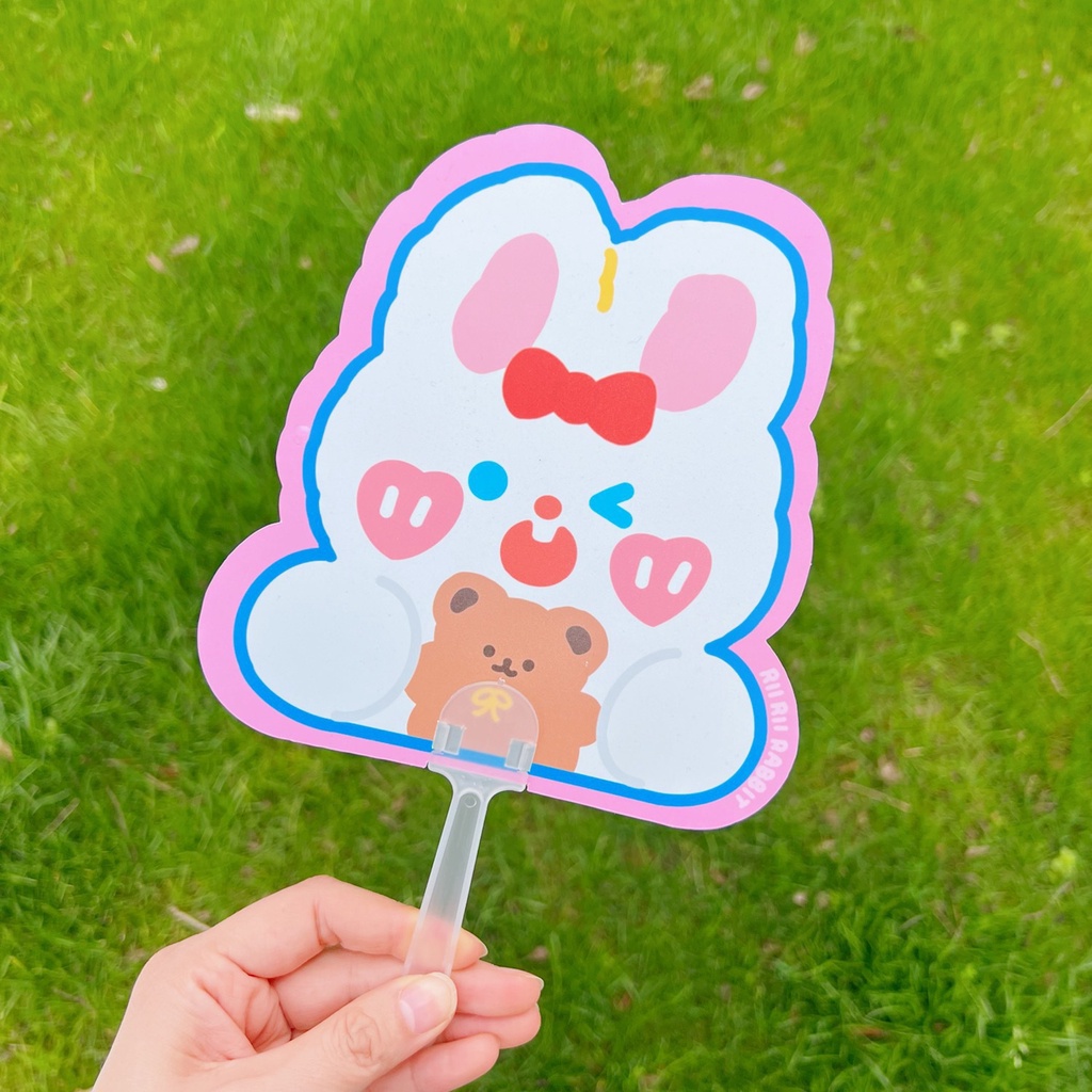 PVN45157 QUẠT NHỰA CẦM TAY CUTE HÌNH GẤU, THỎ Giá Rẻ