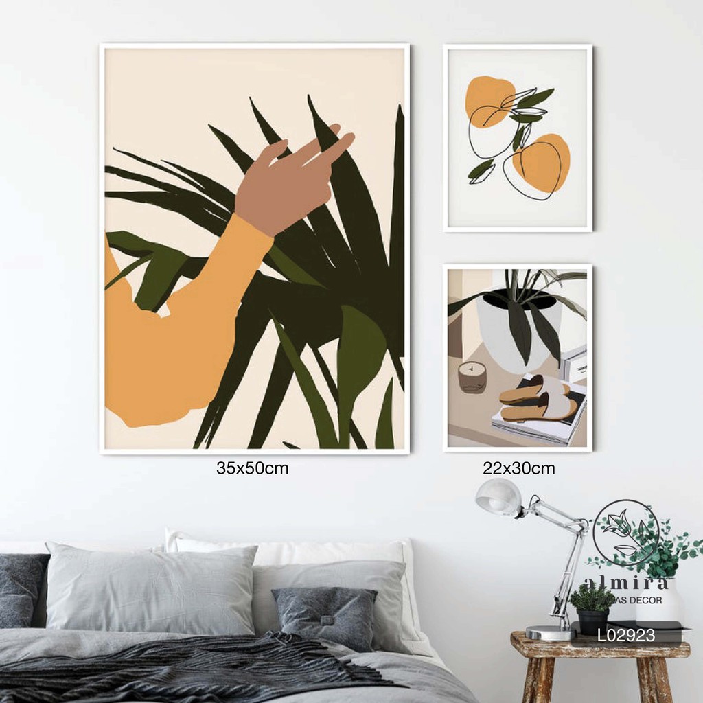 🥑 Bộ 3 tranh treo vải canvas giá hấp dẫn nhất shopee - tặng đinh treo 3 chân [L029]