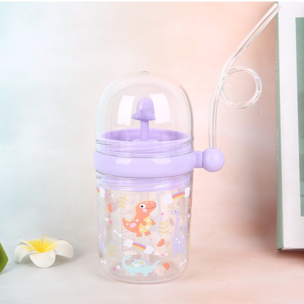 Bình Nước Dạng Xịt 260mL Bằng Nhựa Chống Rơi Hình Cá Voi Dễ Thương Cho Trẻ Mẫu Giáo