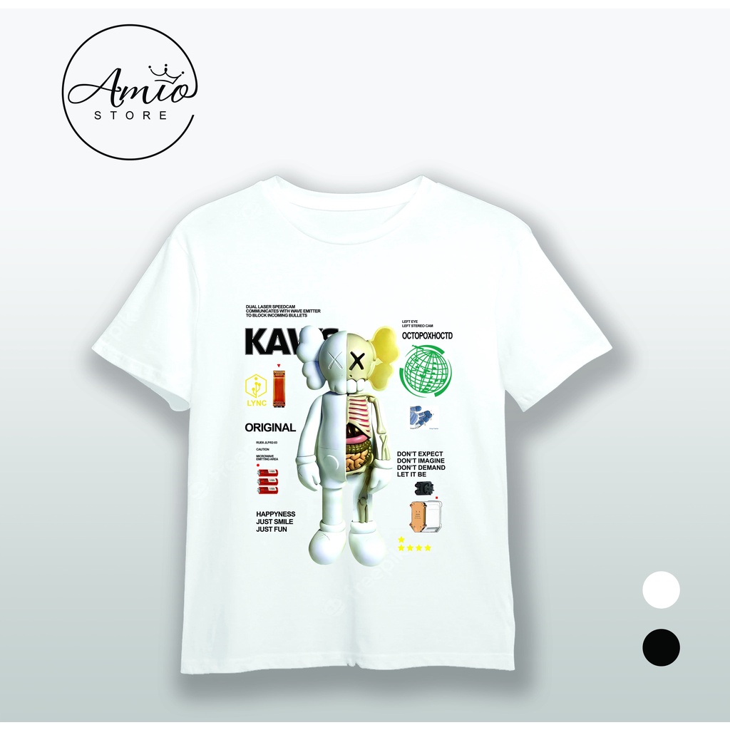 Áo thun tay lỡ AMIO KAWS nam nữ - Áo phông nam nữ unisex form rộng oversize H0010