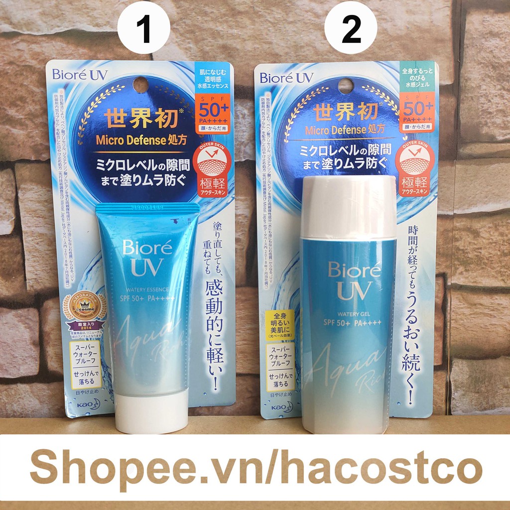 Kem Chống Nắng Biore UV Aqua Rich SPF 50+ PA+++ Gel , Essence