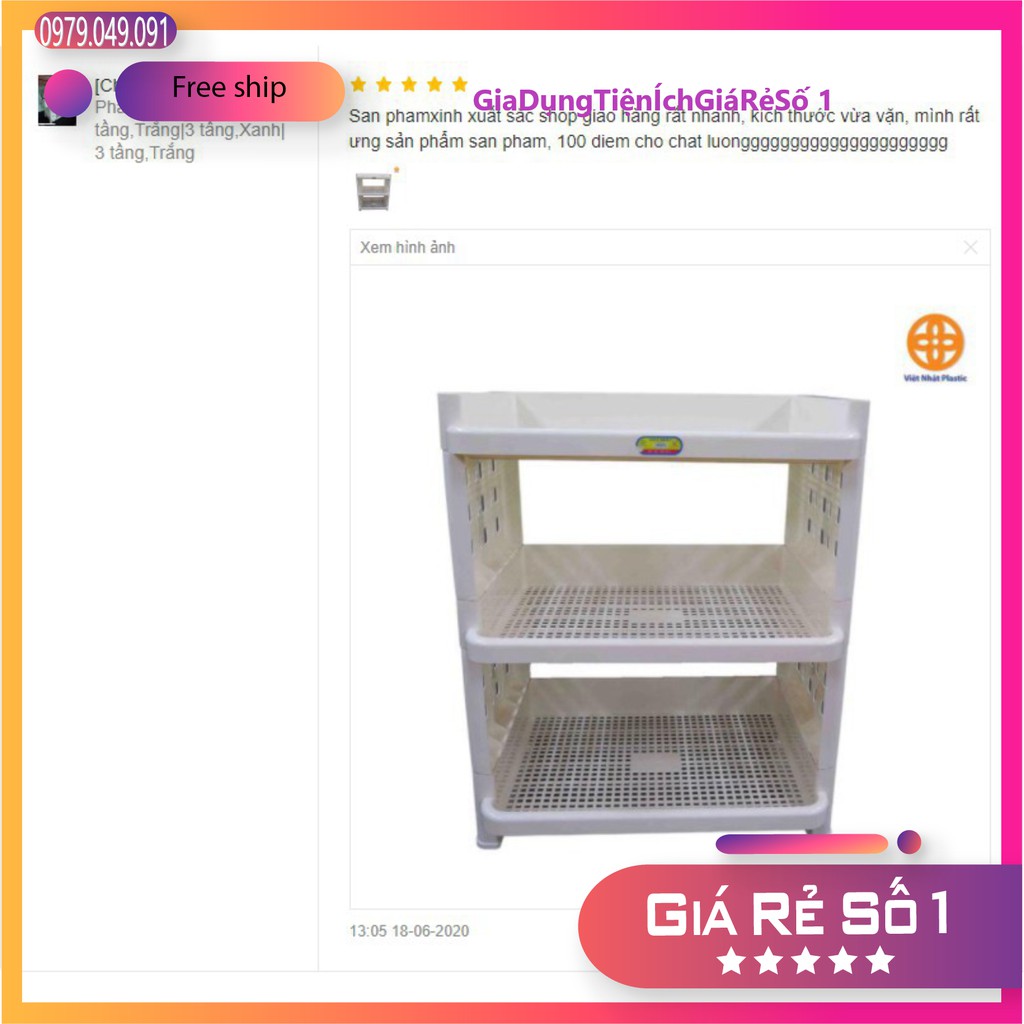 Kệ (trạn) úp chén  kệ bát đĩa 3 tầng nhựa Việt Nhật cao cấp giá rẻ.Kệ Nhật.(Chọn Màu)