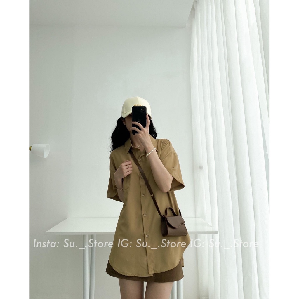 Áo sơ mi voan trơn 1 túi trước A2266 SUSTORE