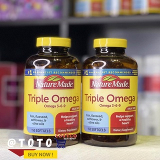 Triple omega 3-6-9 880mg nature made hộp 150 viên - chuẩn auth, date xa