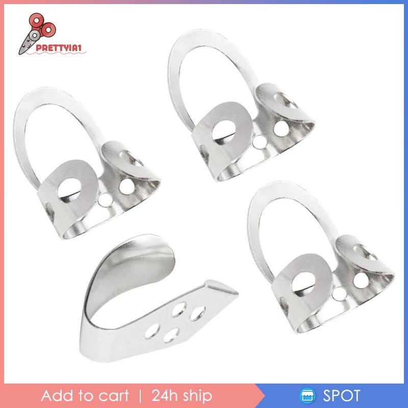 Set 1 / 4 Móng Tay Gảy Đàn Banjo Ukulele Bằng Kim Loại Có Thể Điều Chỉnh