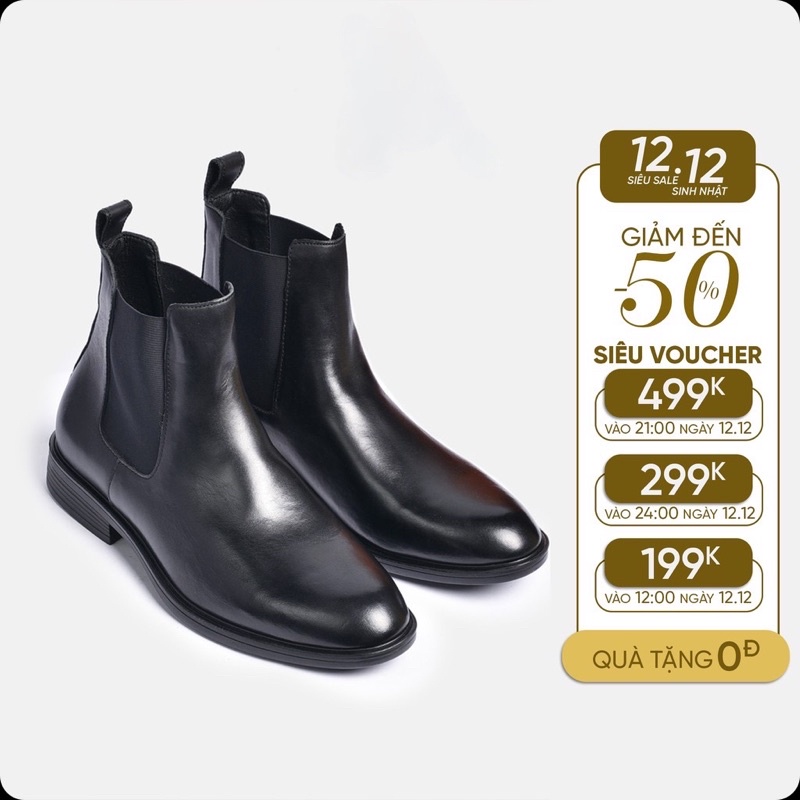 Giày Chelsea boots nam , giày da cao cấp da bò nhập khẩu handmade August shoes AG1D chính hãng bảo hành 6 tháng | BigBuy360 - bigbuy360.vn